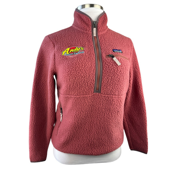 Patagonia Women’s Retro Pile Marsupial 1/2 Zip Fleece Rosehip *Company Logo Sm S - Picture 2 of 16